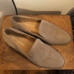 Suede Loafers With Slight Heal